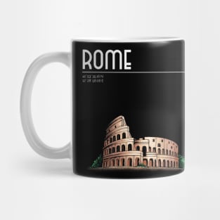 Rome Italia, colosseum, coordinates Mug